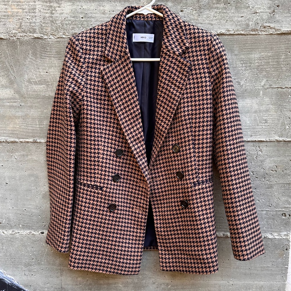 MNG Blazer Brown & Black Checkered Size XS